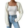 imageSweatyRocks Womens Cropped Open Front Cardigan Sweaters Long Sleeve Cable Knit ShrugBeige