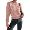 imageSweatyRocks Womens Cute Heart Sweater Crewneck Long Sleeve Knitted Pullover TopsPink
