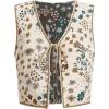 imageSweatyRocks Womens Floral Print V Neck Vest Tie Front Sleeveless Boho Vests TopsApricot