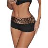 imageSweatyRocks Womens Leopard Print Mini Shorts Color Block Drop Waist Y2K Streetwear ShortsBlack