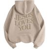 imageSweatyRocks Womens Letter Graphic Drawstring Hoodies Long Sleeve Pullovers Sweatshirts TopsKhaki