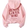imageSweatyRocks Womens Letter Graphic Drawstring Hoodies Long Sleeve Pullovers Sweatshirts TopsPink