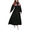 imageSweatyRocks Womens Long Sleeve Zip Up Funnel Neck Dress Flared Hem Maxi DressesBlack