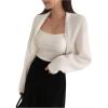 imageSweatyRocks Womens Open Front Cropped Cardigan Long Sleeve Bolero Shrug SweaterSolid White