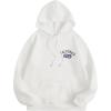 imageSweatyRocks Womens Oversized Letter Graphic Hoodies Drawstring Drop Shoulder Casual Thermal Hooded Sweatshirt with PocketWhite