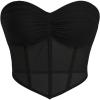 imageSweatyRocks Womens Tube Tops Summer Sheer Mesh Bandeau Strapless Sleeveless Y2K Corset Crop TopBlack
