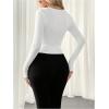 imageSweatyRocks Womens 2 Pack Yoga Shirts Wrap Ruched Tie Front Long Sleeve Workout T ShirtsBlack and White