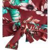 imageSweatyRocks Womens 2 Piece Boho Butterfly Sleeve Knot Front Crop Top with Shorts SetFlower Red