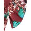 imageSweatyRocks Womens 2 Piece Boho Butterfly Sleeve Knot Front Crop Top with Shorts SetFlower Red