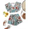 imageSweatyRocks Womens 2 Piece Boho Butterfly Sleeve Knot Front Crop Top with Shorts SetLight Green