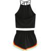 imageSweatyRocks Womens 2 Piece Set Halter Crop Top and Shorts SetBlack