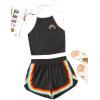 imageSweatyRocks Womens 2 Piece Set Halter Crop Top and Shorts SetDeep Grey