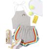 imageSweatyRocks Womens 2 Piece Set Halter Crop Top and Shorts SetPocketgrey1