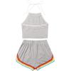 imageSweatyRocks Womens 2 Piece Set Halter Crop Top and Shorts SetPocketgrey1