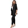 imageSweatyRocks Womens 2 Piece Solid Ruched Sleeve Blazer and Pants Business Office Suit SetBlack