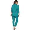 imageSweatyRocks Womens 2 Piece Solid Ruched Sleeve Blazer and Pants Business Office Suit SetCadet Blue