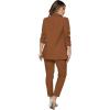imageSweatyRocks Womens 2 Piece Solid Ruched Sleeve Blazer and Pants Business Office Suit SetCoffee Brown