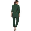 imageSweatyRocks Womens 2 Piece Solid Ruched Sleeve Blazer and Pants Business Office Suit SetDark Green