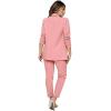 imageSweatyRocks Womens 2 Piece Solid Ruched Sleeve Blazer and Pants Business Office Suit SetDusty Pink