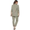 imageSweatyRocks Womens 2 Piece Solid Ruched Sleeve Blazer and Pants Business Office Suit SetGreen