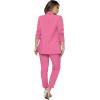 imageSweatyRocks Womens 2 Piece Solid Ruched Sleeve Blazer and Pants Business Office Suit SetHot Pink