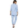 imageSweatyRocks Womens 2 Piece Solid Ruched Sleeve Blazer and Pants Business Office Suit SetPale Blue