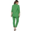 imageSweatyRocks Womens 2 Piece Solid Ruched Sleeve Blazer and Pants Business Office Suit SetPlain Green