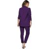 imageSweatyRocks Womens 2 Piece Solid Ruched Sleeve Blazer and Pants Business Office Suit SetPurple