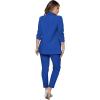imageSweatyRocks Womens 2 Piece Solid Ruched Sleeve Blazer and Pants Business Office Suit SetRoyal Blue