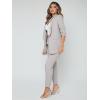 imageSweatyRocks Womens 2 Piece Solid Ruched Sleeve Blazer and Pants Business Office Suit SetSolid Grey