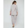 imageSweatyRocks Womens 2 Piece Solid Ruched Sleeve Blazer and Pants Business Office Suit SetSolid Grey