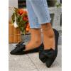 imageSweatyRocks Womens Bow Knot Pointed Toe Flat Shoes Comfortable Outdoor Dressy ShoesBlack