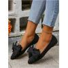 imageSweatyRocks Womens Bow Knot Pointed Toe Flat Shoes Comfortable Outdoor Dressy ShoesBlack