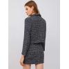 imageSweatyRocks Womens Business Suit 2 Pieces Tweed Blazer Jacket Coat and Skirt SetBlack 1