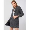 imageSweatyRocks Womens Business Suit 2 Pieces Tweed Blazer Jacket Coat and Skirt SetBlack 1