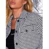 imageSweatyRocks Womens Business Suit 2 Pieces Tweed Blazer Jacket Coat and Skirt SetBlack White
