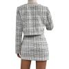 imageSweatyRocks Womens Business Suit 2 Pieces Tweed Blazer Jacket Coat and Skirt SetPale White