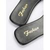 imageSweatyRocks Womens Casual PU Leather Flat Sandals Rhinestone Glitter Open Toe Slides Outdoor Flat SandalsSolid Black