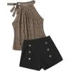 imageSweatyRocks Womens Floral Printed Summer Romper Boho Beach 2 Piece Outfits Top with ShortsDalmatian Black