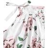 imageSweatyRocks Womens Floral Printed Summer Romper Boho Beach 2 Piece Outfits Top with ShortsWhite Pink