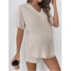imageSweatyRocks Womens Maternity 2 Piece Outfits V Neck Short Sleeve Top and Elastic Waist Shorts SetApricot