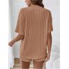 imageSweatyRocks Womens Maternity 2 Piece Outfits V Neck Short Sleeve Top and Elastic Waist Shorts SetKhaki
