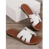 imageSweatyRocks Womens Open Toe Flats Sandals Cut Out Slip on Summer Trendy Slide SandalsWhite