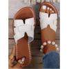 imageSweatyRocks Womens Open Toe Flats Sandals Cut Out Slip on Summer Trendy Slide SandalsWhite