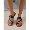 imageSweatyRocks Womens Open Toe Thong Sandals Slip on Toe Ring Flat Sandals Beach Summer Slide SandalsBlack