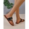 imageSweatyRocks Womens Open Toe Thong Sandals Slip on Toe Ring Flat Sandals Beach Summer Slide SandalsBlack