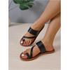 imageSweatyRocks Womens Open Toe Thong Sandals Slip on Toe Ring Flat Sandals Beach Summer Slide SandalsBlack