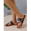 imageSweatyRocks Womens Open Toe Thong Sandals Slip on Toe Ring Flat Sandals Beach Summer Slide SandalsBlack