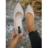 imageSweatyRocks Womens Pointed Fat Shoes Dressy Comfortable Office Shoes Closed Toe SandalsSolid Beige