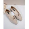 imageSweatyRocks Womens Pointed Fat Shoes Dressy Comfortable Office Shoes Closed Toe SandalsSolid Beige